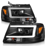ANZO 2004-2008 Ford F-150 Projector Headlights w/ Light Bar Black Housing thumbnail 3