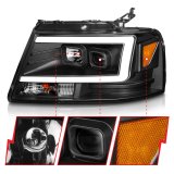 ANZO 2004-2008 Ford F-150 Projector Headlights w/ Light Bar Black Housing thumbnail 9