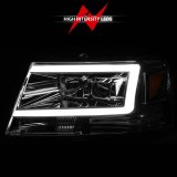 ANZO 2004-2008 Ford F-150 Projector Headlights w/ Light Bar Chrome Housing thumbnail 3