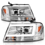 ANZO 2004-2008 Ford F-150 Projector Headlights w/ Light Bar Chrome Housing thumbnail 5