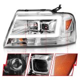 ANZO 2004-2008 Ford F-150 Projector Headlights w/ Light Bar Chrome Housing thumbnail 9
