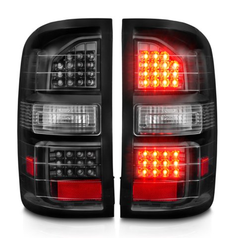 ANZO 2014-2018 GMC Sierra LED Tail Lights Black Housing Clear Lens thumbnail 4