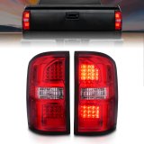 ANZO 2014-2018 GMC Sierra LED Tail Lights Black Housing Red/Clear Lens thumbnail 1