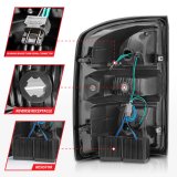 ANZO 2014-2018 GMC Sierra LED Tail Lights Black Housing Red/Clear Lens thumbnail 3