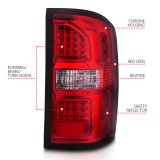 ANZO 2014-2018 GMC Sierra LED Tail Lights Black Housing Red/Clear Lens thumbnail 4