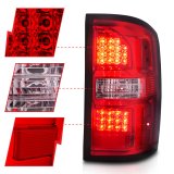 ANZO 2014-2018 GMC Sierra LED Tail Lights Black Housing Red/Clear Lens thumbnail 5