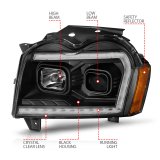 ANZO 2005-2007 Jeep Grand Cherokee Projector Headlights w/ Light Bar Switchback Black Housing thumbnail 6