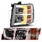 ANZO 2007-2013 Chevrolet Silverado 1500 Projector w/ Light Bar Chrome Housing w/ Sequential thumbnail 5