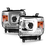 ANZO 14-15 GMC Sierra 1500/2500HD/3500HD Plank Style Projector Headlight - Chrome Housing thumbnail 5