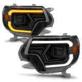 ANZO 12-15 Toyota Tacoma Projector Headlights - w/ Light Bar Switchback Black Housing thumbnail 3