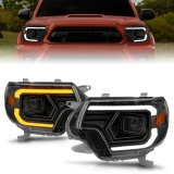 ANZO 12-15 Toyota Tacoma Projector Headlights - w/ Light Bar Switchback Black Housing thumbnail 8