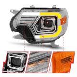 ANZO 12-15 Toyota Tacoma Projector Headlights - w/ Light Bar Switchback Chrome Housing thumbnail 1