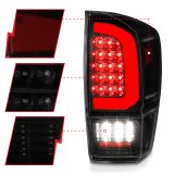 ANZO 16-21 Toyota Tacoma LED Tail Lights - w/ Light Bar Sequential Black Housing & Smoke Lens thumbnail 4