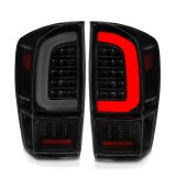 ANZO 16-21 Toyota Tacoma LED Tail Lights - w/ Light Bar Sequential Black Housing & Smoke Lens thumbnail 8