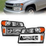 ANZO 04-12 GM Colorado/Canyon/I-Series Crystal Headlights - w/ Light Bar Chrome Housing 4pcs thumbnail 1