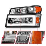 ANZO 04-12 GM Colorado/Canyon/I-Series Crystal Headlights - w/ Light Bar Chrome Housing 4pcs thumbnail 9