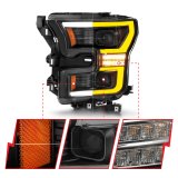 ANZO 15-17 Ford F-150 LED Projector Headlights - w/ Light Bar Switchback Black Housing thumbnail 5