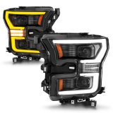 ANZO 15-17 Ford F-150 LED Projector Headlights - w/ Light Bar Switchback Black Housing thumbnail 7