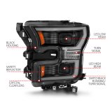 ANZO 15-17 Ford F-150 LED Projector Headlights - w/ Light Bar Switchback Black Housing thumbnail 8