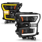 ANZO 15-17 Ford F-150 LED Projector Headlights - w/ Light Bar Switchback Black Housing thumbnail 9