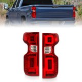 ANZO 19-21 Chevy Silverado Full LED Taillights Chrome Housing Red/Clear Lens G2 (w/C light Bars) thumbnail 2