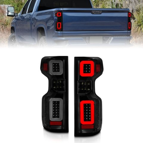 ANZO 19-21 Chevy Silverado Work Truck Full LED Taillights Blk Housing Smoke Lens G2 (w/C light Bars) thumbnail 1