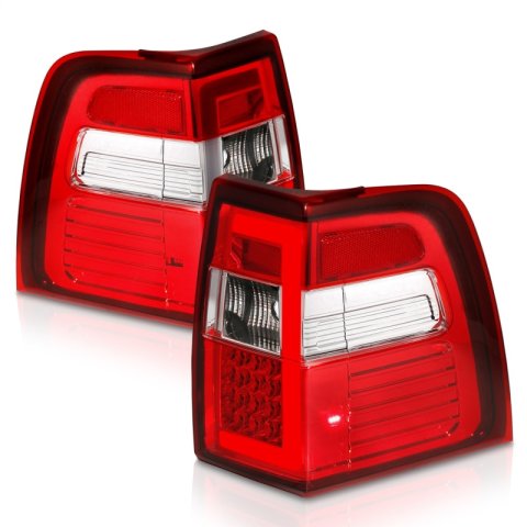 ANZO 07-17 For Expedition LED Taillights w/ Light Bar Chrome Housing Red/Clear Lens thumbnail 4