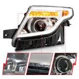 ANZO 11-15 Ford Explorer Projector Headlights w/ Light Bar Chrome Housing w/ Amber light thumbnail 8