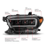 ANZO 16-22 Toyota Tacoma LED Projector Headlights w/ Light Bar Sequential Black Housing w/Initiation thumbnail 8