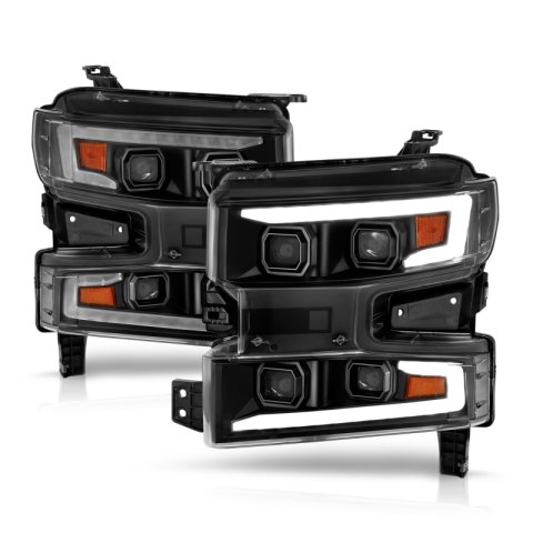 ANZO 19-22 Chevrolet Silverado 1500 LED Proj HL w/Lgt Bar SwBk Seq. Blk w/In. Light - Passenger Side thumbnail 6