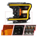 ANZO 18-20 Ford F-150 (w/o Fctry LED) Full LED Proj Headlights w/Light Bar Swtchbk Seq. Black w/Init thumbnail 7
