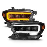 ANZO 16-22 Toyota Tacoma SR/SR5 ONLY Full LED Proj Headlights w/Light Bar Seq. Blk w/Initiation Lgt thumbnail 2