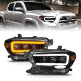 ANZO 16-22 Toyota Tacoma SR/SR5 ONLY Full LED Proj Headlights w/Light Bar Seq. Blk w/Initiation Lgt thumbnail 4