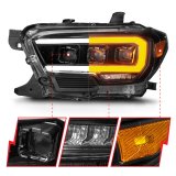 ANZO 16-22 Toyota Tacoma SR/SR5 ONLY Full LED Proj Headlights w/Light Bar Seq. Blk w/Initiation Lgt thumbnail 8