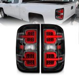 ANZO 15-19 Chevy Silverado 2500HD/3500HD (Halgn Only) LED Tail Lights w/Black Light Bar & Clear Lens thumbnail 1