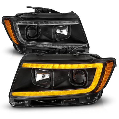 ANZO 11-13 Jeep Grand Cherokee (Factory Halogen Only) Projector Headlights w/Light Bar Swtchbk Black thumbnail 6