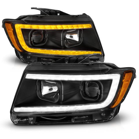 ANZO 11-13 Jeep Grand Cherokee (Factory Halogen Only) Projector Headlights w/Light Bar Swtchbk Black thumbnail 9