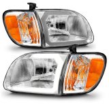 ANZO 00-04 Toyota Tundra (Reg/Acc Cab Only) Crystal Headlights w/Lgt Bar Chrome w/Corner Lights 2pc thumbnail 5