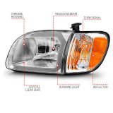 ANZO 00-04 Toyota Tundra (Reg/Acc Cab Only) Crystal Headlights w/Lgt Bar Chrome w/Corner Lights 2pc thumbnail 6