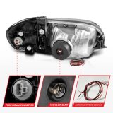 ANZO 00-04 Toyota Tundra (Fits Reg/Acc Cab Only) Crystal Headlights w/Light Bar Black w/Corner Light thumbnail 5