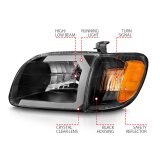 ANZO 00-04 Toyota Tundra (Fits Reg/Acc Cab Only) Crystal Headlights w/Light Bar Black w/Corner Light thumbnail 8