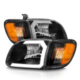 ANZO 00-04 Toyota Tundra (Fits Reg/Acc Cab Only) Crystal Headlights w/Light Bar Black w/Corner Light thumbnail 9