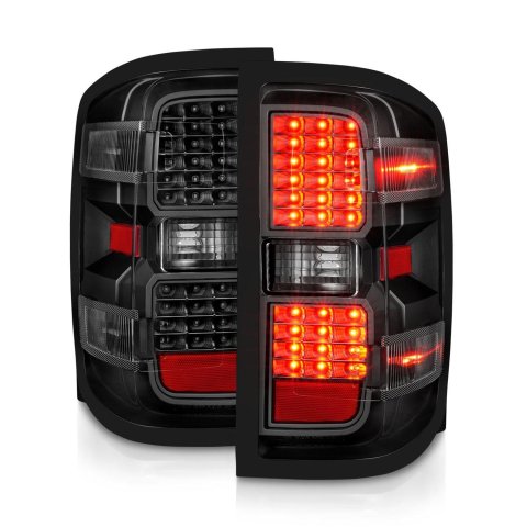 ANZO 15-19 Chevy Silverado 2500HD/3500HD (Factory Halogen Only) LED Tail Lights Black w/Clear Lens thumbnail 1