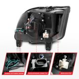ANZO 05-09 Ford Mustang (w/Factory Halogen HL Only) Projector Headlights w/Light Bar Chrome Housing thumbnail 3