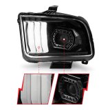 ANZO 05-09 Ford Mustang (w/Factory Halogen HL Only) Projector Headlights w/Light Bar Black Housing thumbnail 5