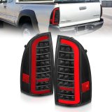 ANZO 05-15 Toyota Tacoma Full LED Tail Lights w/Light Bar Sequential Black Housing Clear Lens thumbnail 2