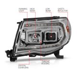 ANZO 05-11 Toyota Tacoma Projector Headlights w/Light Bar Switchback Chrome Housing thumbnail 4