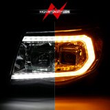 ANZO 05-11 Toyota Tacoma Projector Headlights w/Light Bar Switchback Chrome Housing thumbnail 6