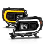 ANZO 05-11 Toyota Tacoma Projector Headlights w/Light Bar Switchback Black Housing thumbnail 5
