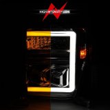 ANZO 08-10 Ford F-250 - F-550 Super Duty Projector Headlights w/ Light Bar Switchback Chrome Housing thumbnail 4